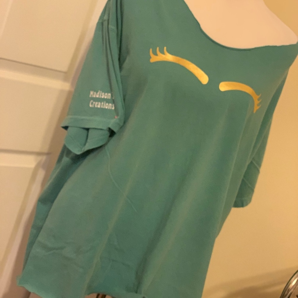 Custom made off shoulder Madison’s Creations Shirt